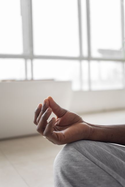 Serene woman meditating outdoors in nature